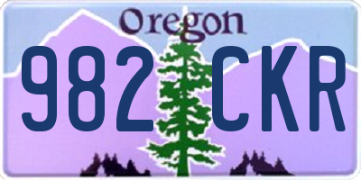 OR license plate 982CKR