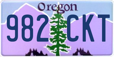 OR license plate 982CKT