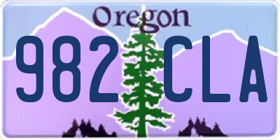 OR license plate 982CLA