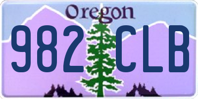 OR license plate 982CLB