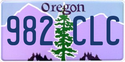 OR license plate 982CLC
