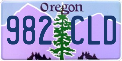 OR license plate 982CLD