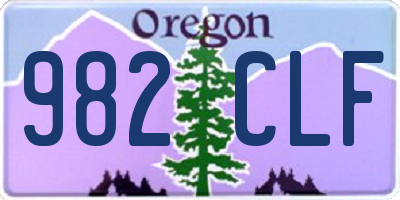 OR license plate 982CLF