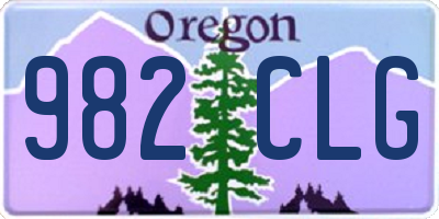 OR license plate 982CLG