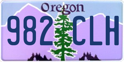 OR license plate 982CLH