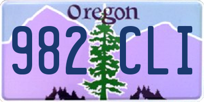 OR license plate 982CLI