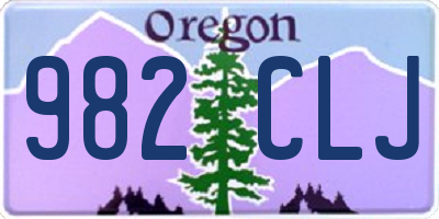 OR license plate 982CLJ