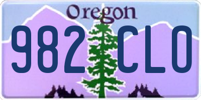 OR license plate 982CLO