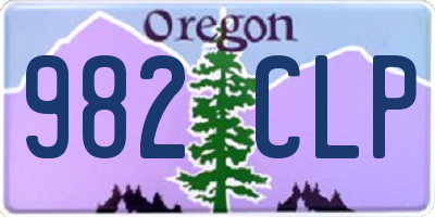 OR license plate 982CLP