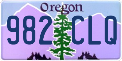 OR license plate 982CLQ