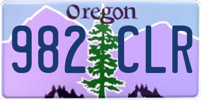 OR license plate 982CLR