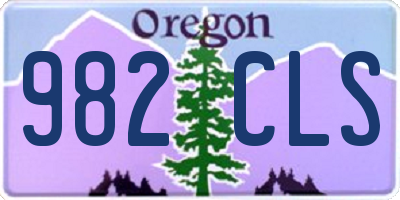OR license plate 982CLS