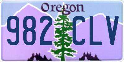 OR license plate 982CLV