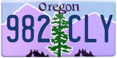 OR license plate 982CLY