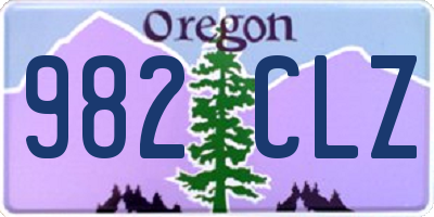 OR license plate 982CLZ