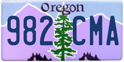 OR license plate 982CMA