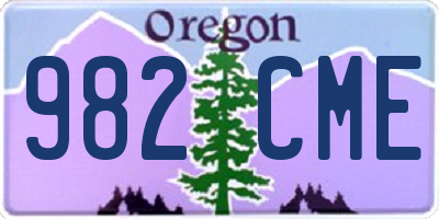 OR license plate 982CME