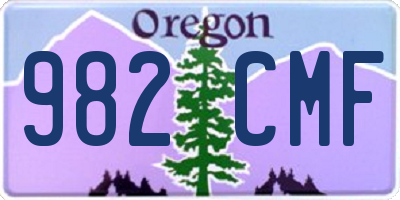 OR license plate 982CMF