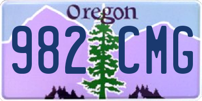OR license plate 982CMG