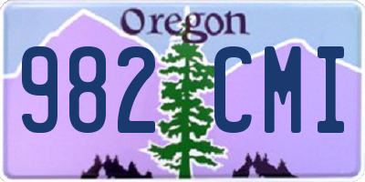 OR license plate 982CMI