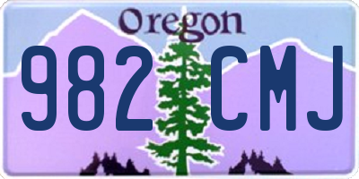 OR license plate 982CMJ