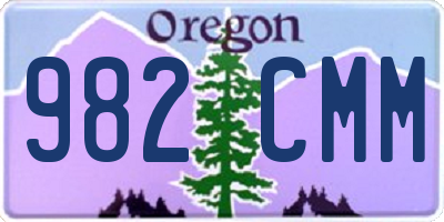 OR license plate 982CMM