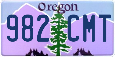 OR license plate 982CMT