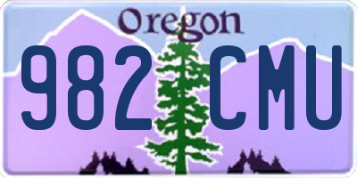 OR license plate 982CMU