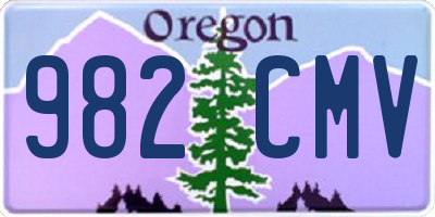 OR license plate 982CMV