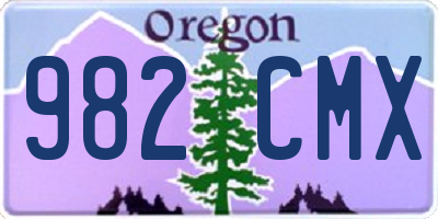 OR license plate 982CMX