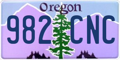 OR license plate 982CNC