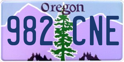 OR license plate 982CNE