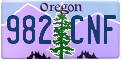 OR license plate 982CNF