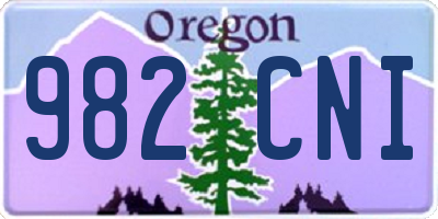 OR license plate 982CNI