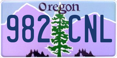 OR license plate 982CNL