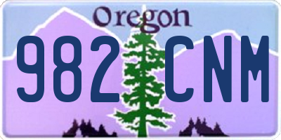 OR license plate 982CNM