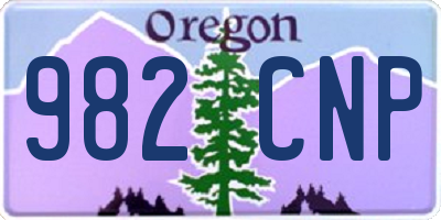OR license plate 982CNP