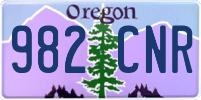 OR license plate 982CNR
