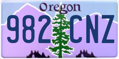 OR license plate 982CNZ