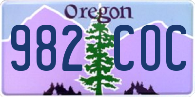 OR license plate 982COC