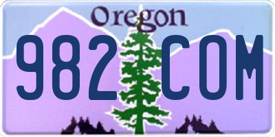 OR license plate 982COM