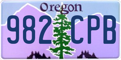 OR license plate 982CPB