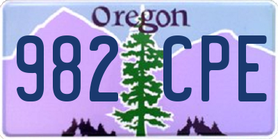 OR license plate 982CPE