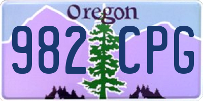 OR license plate 982CPG
