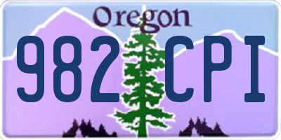OR license plate 982CPI