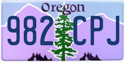 OR license plate 982CPJ
