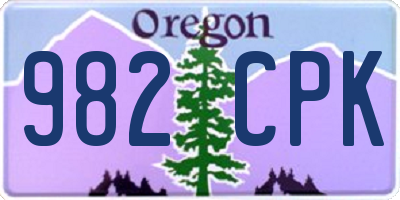 OR license plate 982CPK
