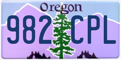 OR license plate 982CPL