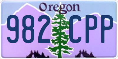OR license plate 982CPP