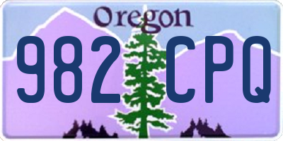 OR license plate 982CPQ